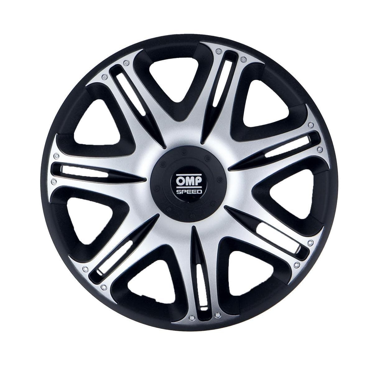OMP SPEED SET 4 TAPACUBOS GHOST NEGRO/PLATA 15 PULGADAS