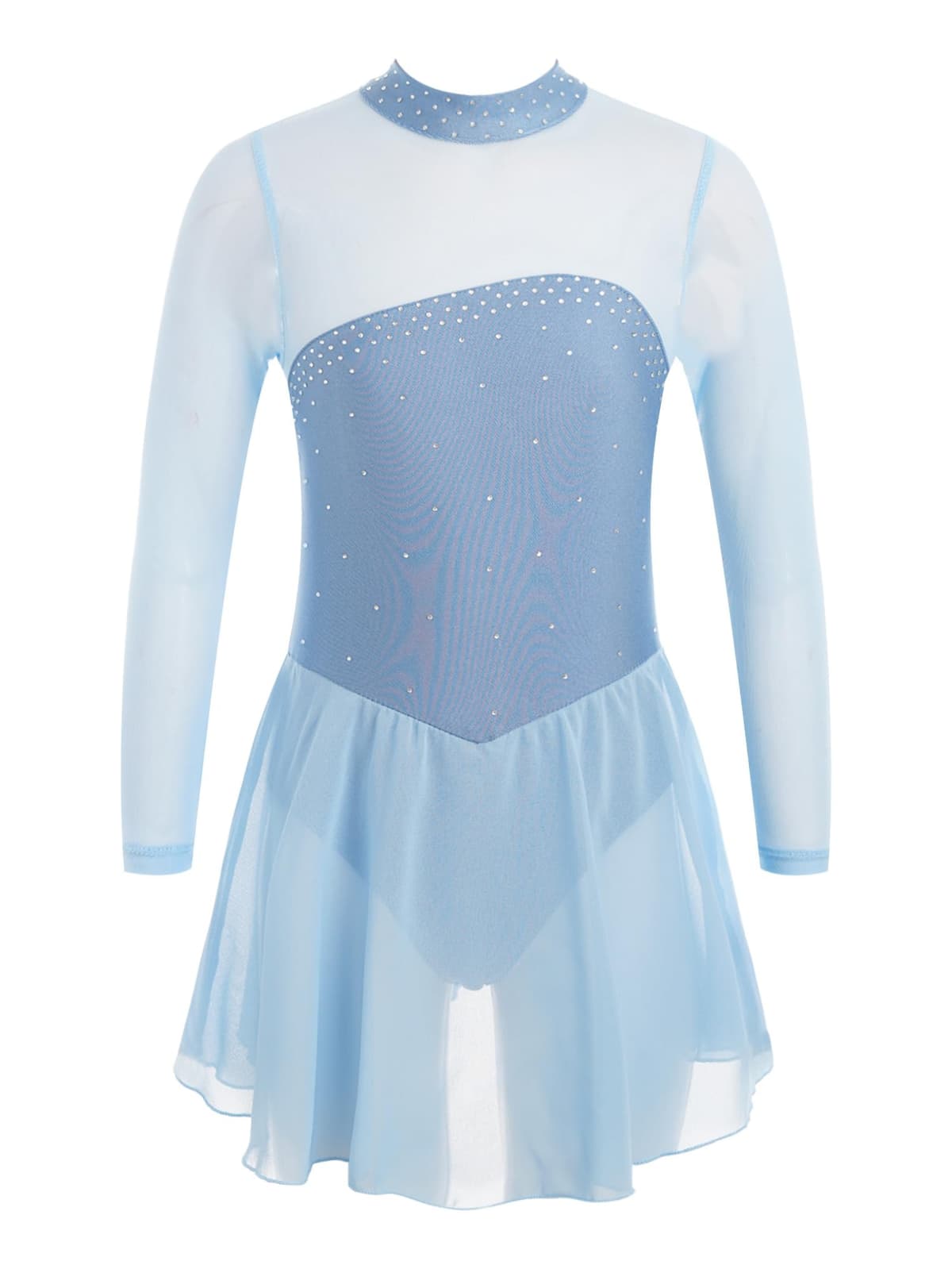 Freebily Vestido de Danza Patinaje sobre Hielo para Niña Leotardo de Manga Larga Maillot de Gimnasia Rítmica Competición Vestido de Bailarina Ballet — view 10