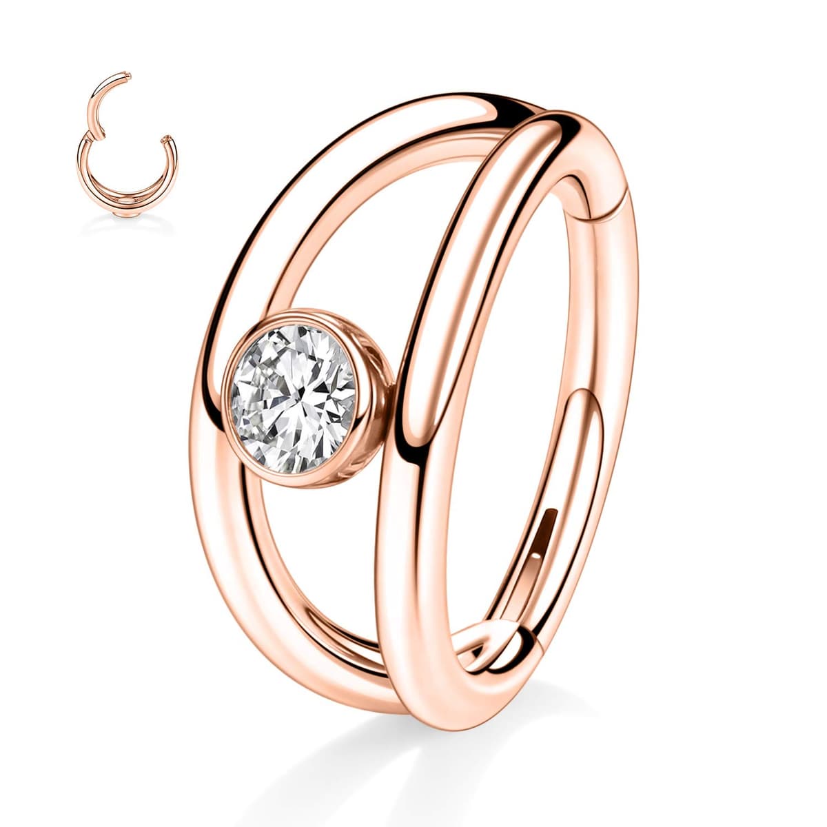 hengkaixuan Triple Double Nose Hoop Ring Sleeper Hoop Earring Helix Rook Conch Cartilage Daith Tragus Earrings Septum Ring Lobe Nose Piercing Jewellery for Women — view 40