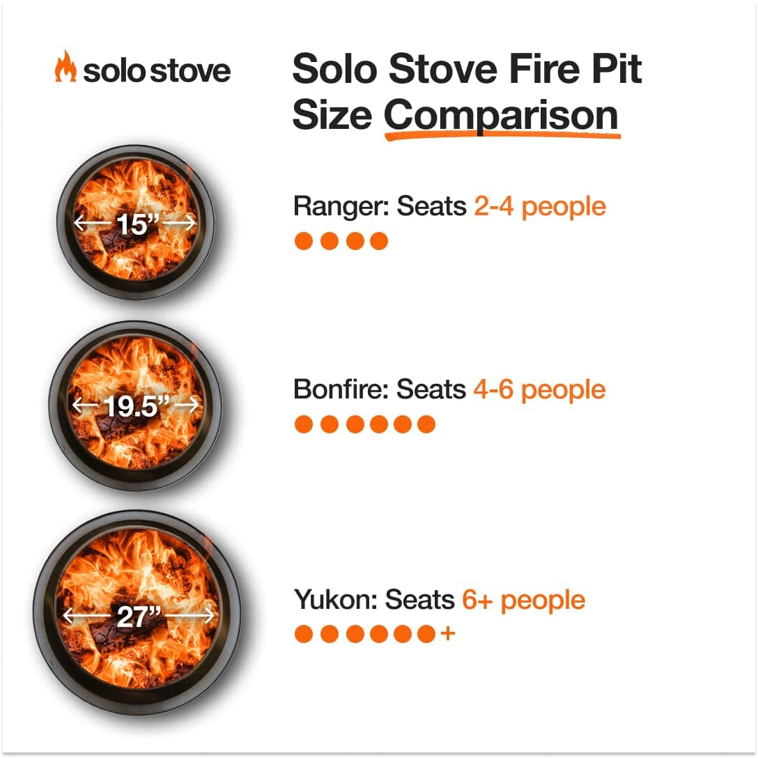 Solo Stove Ranger 2.0 with Stand, Smokeless Fire Pit | Fire Pits for Garden Wood Burning Fireplaces with Removable Ash Pan, Portable Outdoor Firepit - Stainless Steel 38 x 41,5 cm, 7,3 kg — view 3