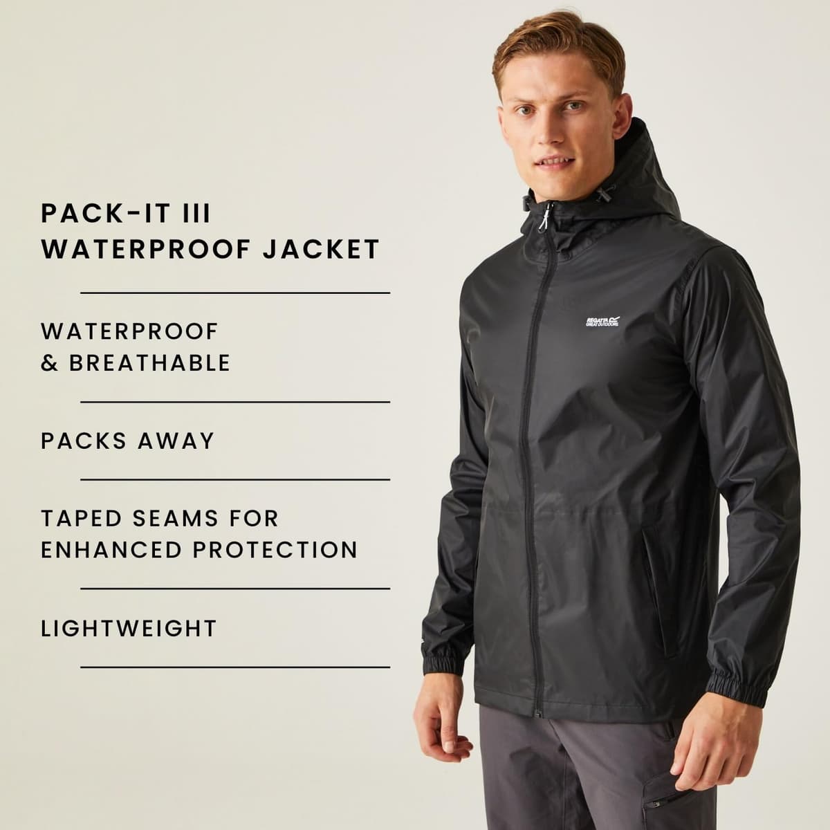 Regatta Men's Pack It Jacket, Waterproof, Breathable & Lightweight - Perfect for Outdoors, Rain, Walking, Hiking & Camping — view 8