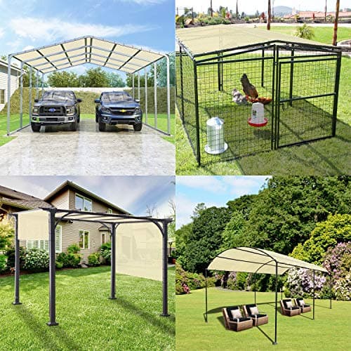 Windscreen4less 16' x 40' Waterproof Sun Shade Sail Straight Edge Outdoor Canopy Cover UV Block for Lawn Patio Backyard Garden Deck Pergola (Beige)