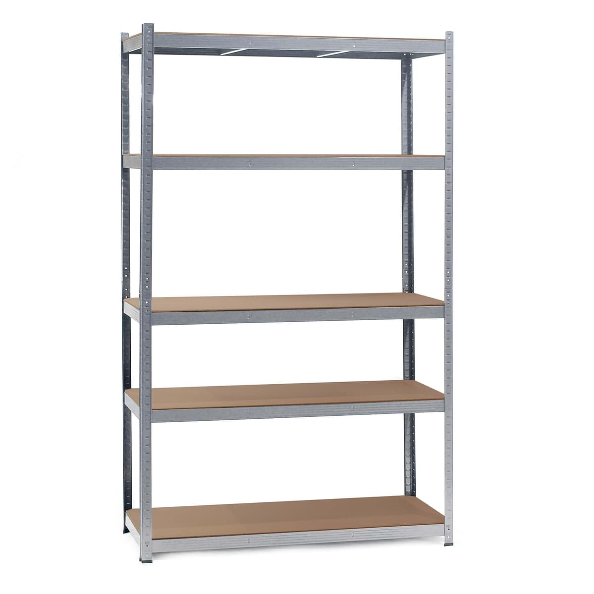 WilTec Estantería para Cargas Pesadas zincada 100x50x204cm Sistema de Encaje 5 baldas 200kg/nivel