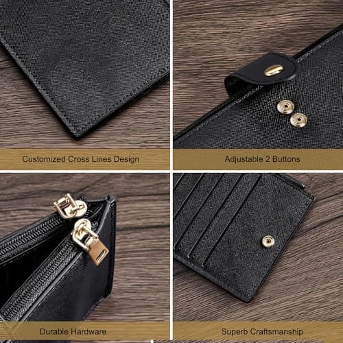 Travelambo RFID Wallet Women Large Size Bifold Multi Card Wallet Case with Zipper Pocke Credit Card Holder for Women — view 5