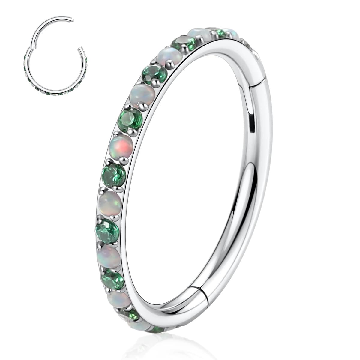 AROWRO 20G 18G 16G 14G CZ Nose Septum Rings Cartilage Conch Earring Hoop 316L Surgical Steel Conch Daith Helix Tragus Piercing Jewelry Septum Clicker for Women Men — view 41