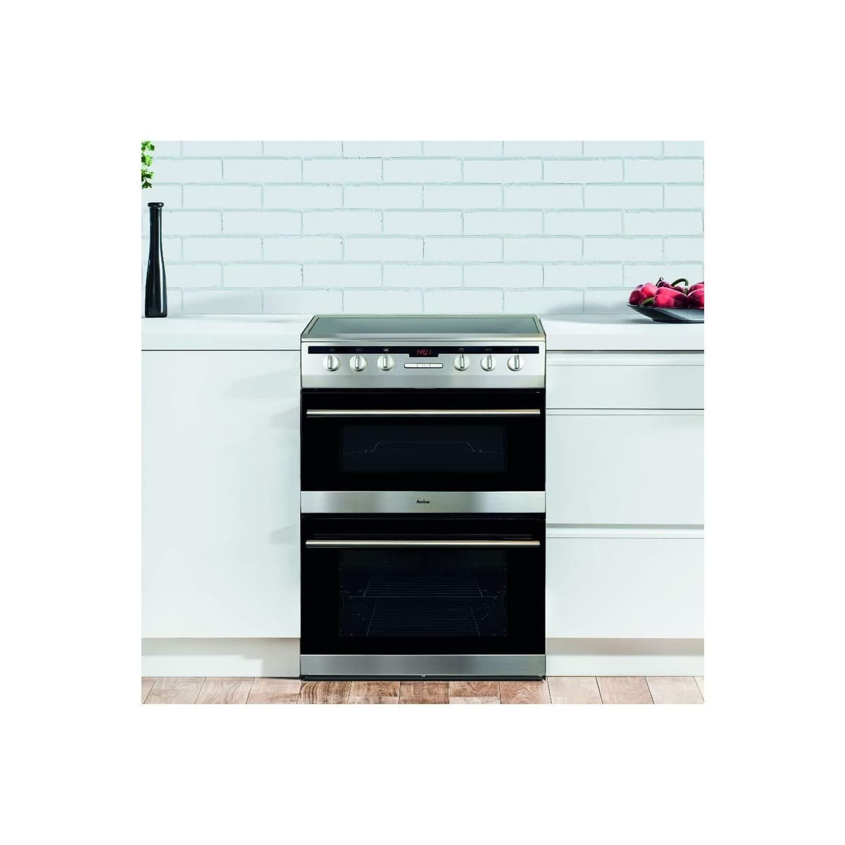 Amica 60cm Double Oven Electric Cooker with Ceramic Hob - Stainless Steel — view 4