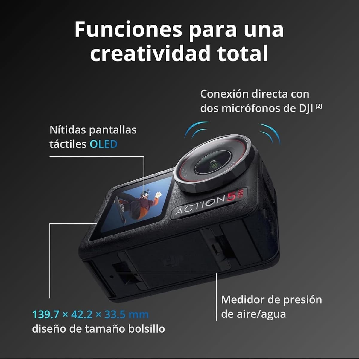 DJI Osmo Action 5 Pro Adventure Combo, Action Camera 4K with 1/1.3" Sensor, 12h Extended Battery Life with 3 Batteries, Stabilization, Dual OLED Touchscreens, Mini Action Camera for Travel, Vlog — view 4