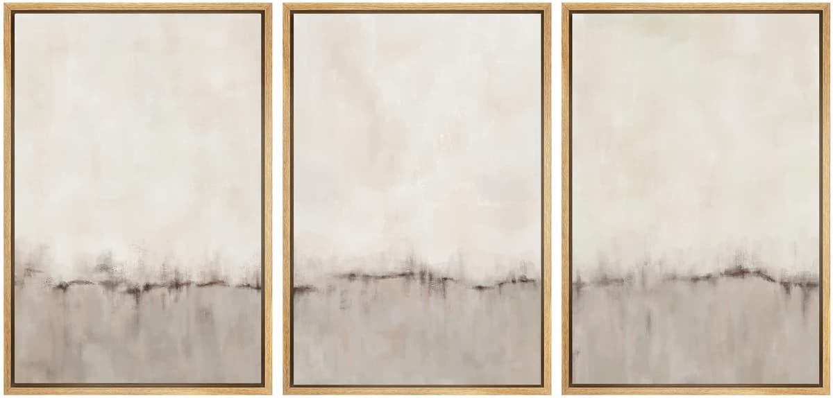 SIGNWIN Framed Canvas Print Wall Art Set Coastal Serenity Abstract Seaside Illustrations Modern Art Decorative Rustic Calm/Zen for Living Room, Bedroom, Office - 24"x36"x3 Natural — view 67