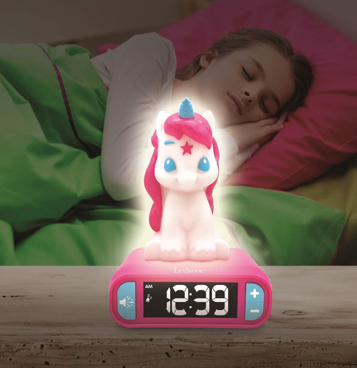 LEXIBOOK Reloj Despertador del Unicornio, Pantalla LCD Digital y luz de Noche integrada, quitamiedos niña-RL800UNI, Color Rosa (RL800UNI), Color/Modelo Surtido — view 7