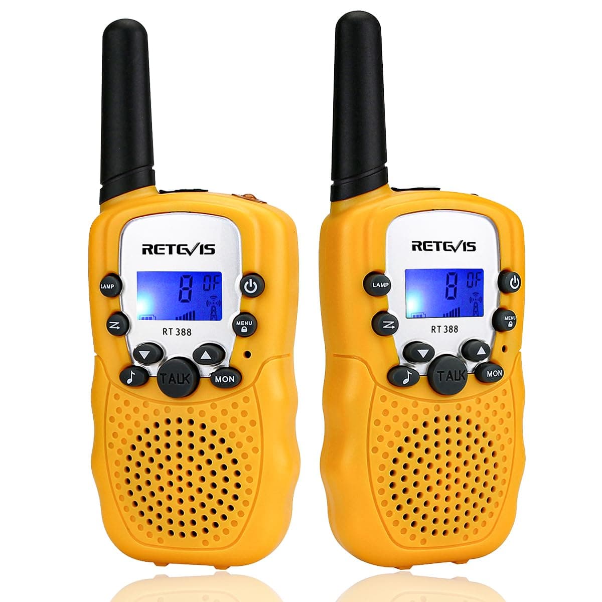 Retevis RT388 Walkie Talkie Niños PMR446 8 Canales Pantalla LCD Linterna Vox 10 Tonos de Llamada Bloqueo de Canales Talkie Walkie Juguete para Niño (Azul Oscuro, 1 Par) — view 11