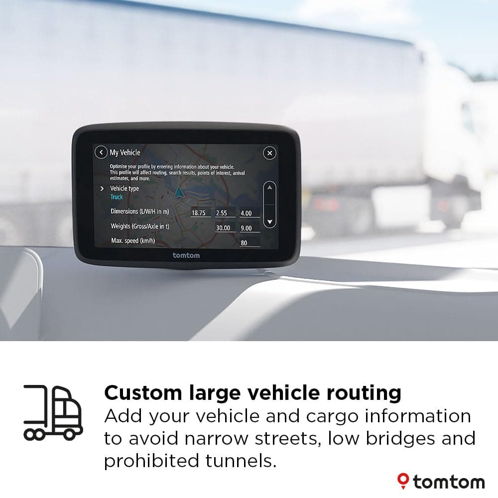 TomTom Truck Sat Nav GO Professional 2nd generation (6" Capacitive Touchscreen with Europe Maps and Real-Time Traffic Information, Designed for Truck, Lorry, Coach, Bus and Large Vehicles) — view 3
