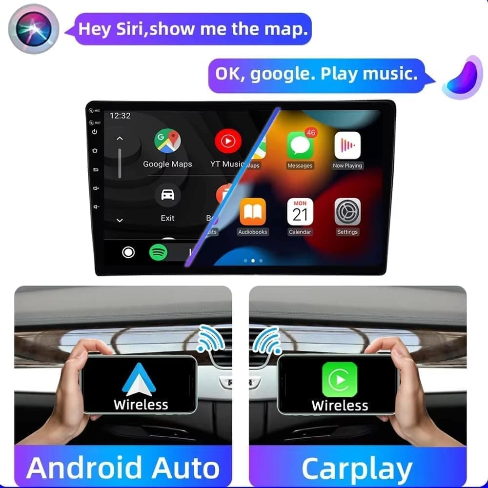 Autoradio Renault Megane 3 2008-2014 con Android Auto y CarPlay Inalámbrico 9" Pantall Radio Coche Bluetooth Estéreo iOS Android con FM GPS Navegación USB Cámara Trasera Mic Reproductor Multimedia — view 3