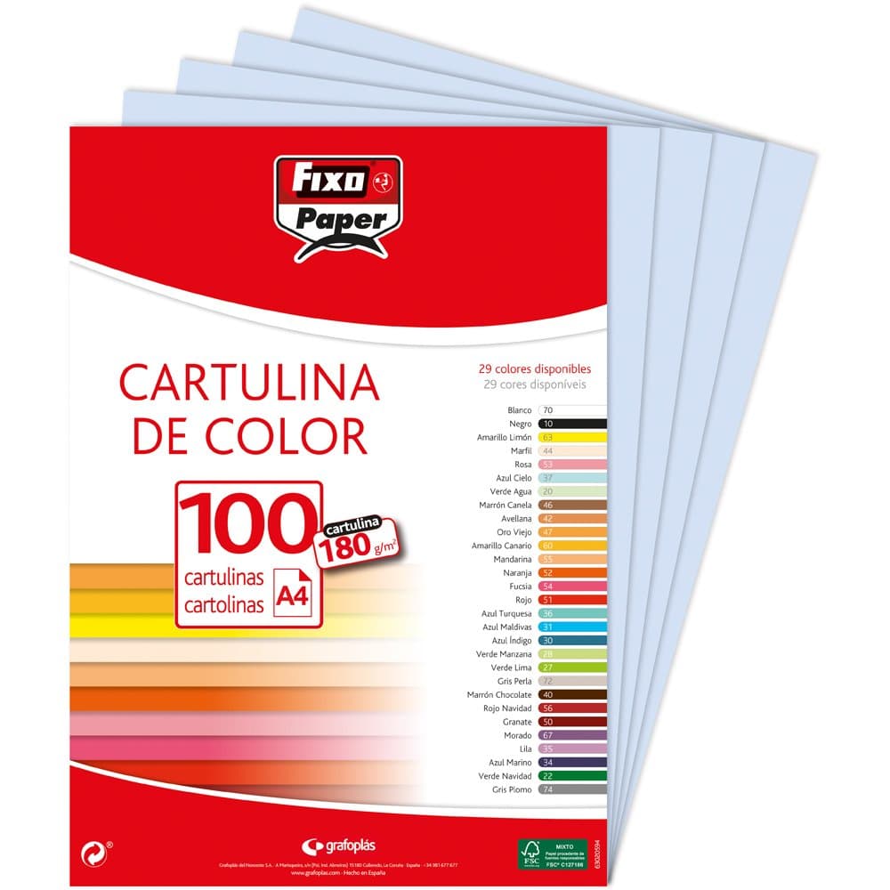 Fixo Paper 11110470 - Pack de 100 – Cartulina blanca A4, 180g — view 93