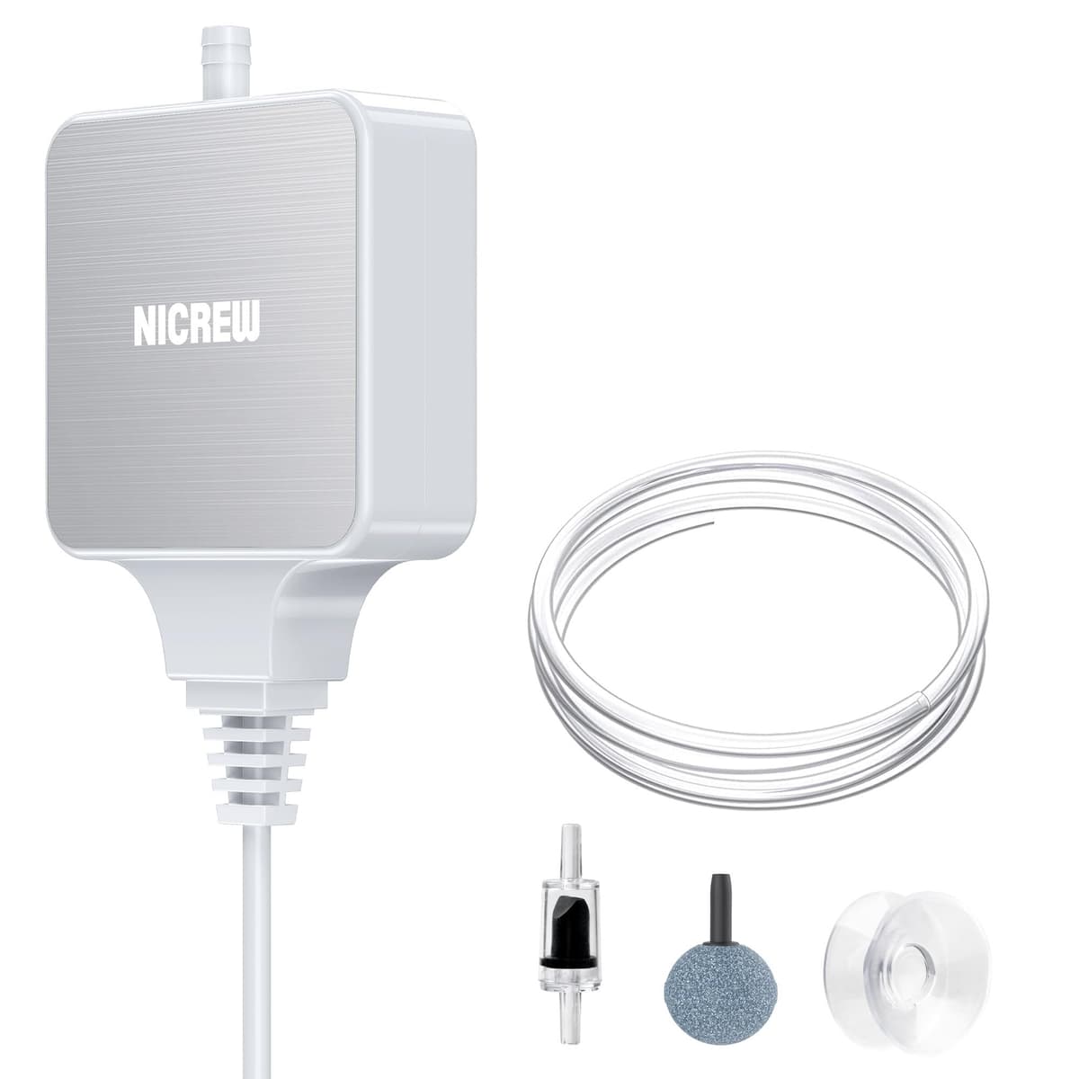 NICREW Oxigenador Acuario Ultra-Silencioso＜33 dB, Nano Bomba de Aire Silenciosa hasta 40 L, Accesorios para Nano Acuario, 18 L/H, 1,5 W — view 7