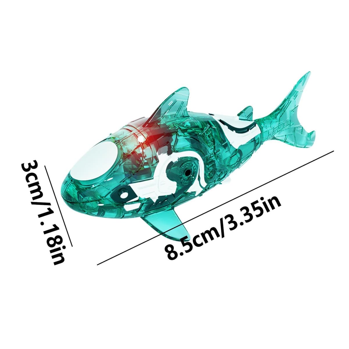 Robot Fish Toy - Automatic Interactive Bath Toy for Kids | Realistic Motion Design with LED Effect, Water Activated Light Up Swimming Shark, Floating Aquarium for Pool Bathtub Play Toys — view 5