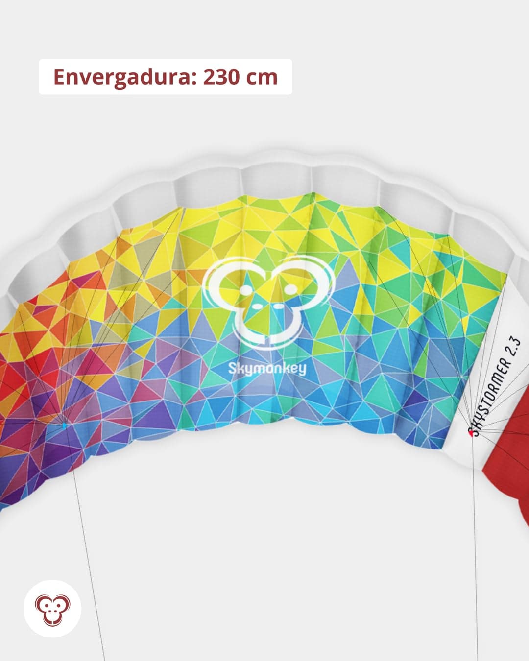 Skymonkey Skystormer Parafoil Cometa acrobática Ready 2 Fly - 180 cm / 230 cm Envergadura — view 2