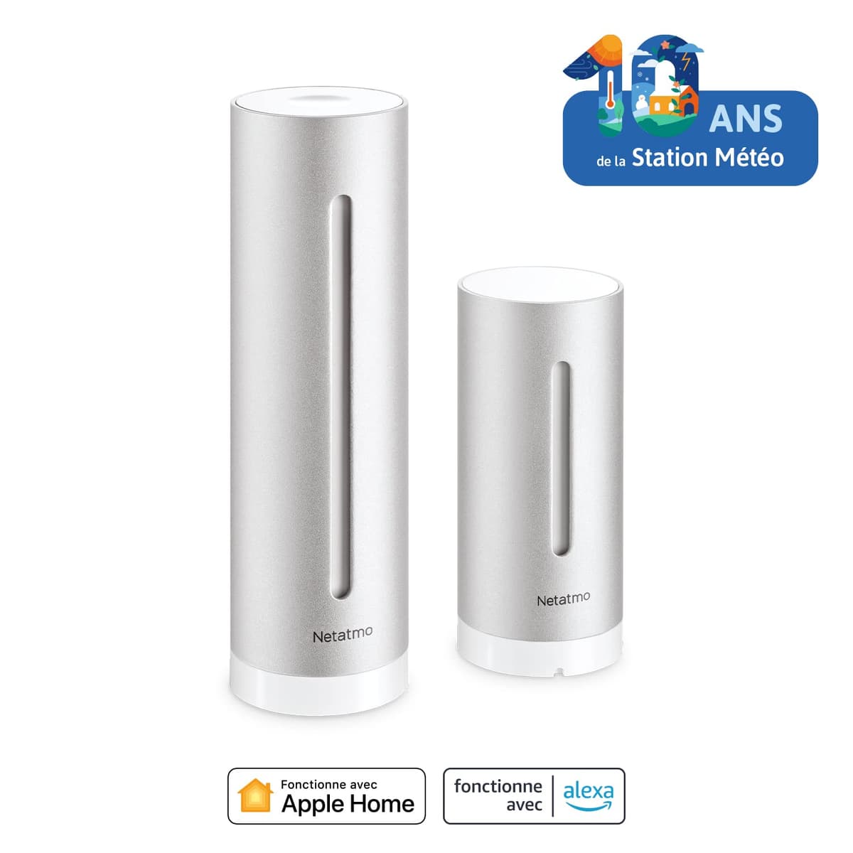 Netatmo Estación Meteorológica Inalámbrica Interior Exterior con Wifi, Compatible con Alexa y Apple HomeKit, NWS01-EC, Plateado, 105x45x45 cm — view 2