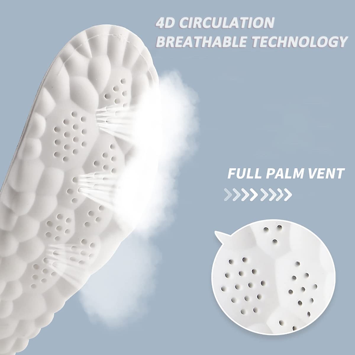 Memory Foam Insoles with Arch Support for Women Men,Comfort Massage Insoles Replacement Shoe Inserts for Trainers Sneakers Sports Shoes Work Boots,Breathable,Shock Absorption (5/5.5UK, Black) — view 3