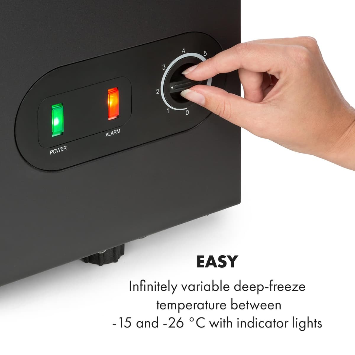 Klarstein Free Standing Chest Freezer Fridge, Compact Mini Freezer for Bedrooms, Home & Office, 78L Compact Chest Freezer, Energy Efficient Upright Small Freezer UK with Removable Hanging Basket — view 5