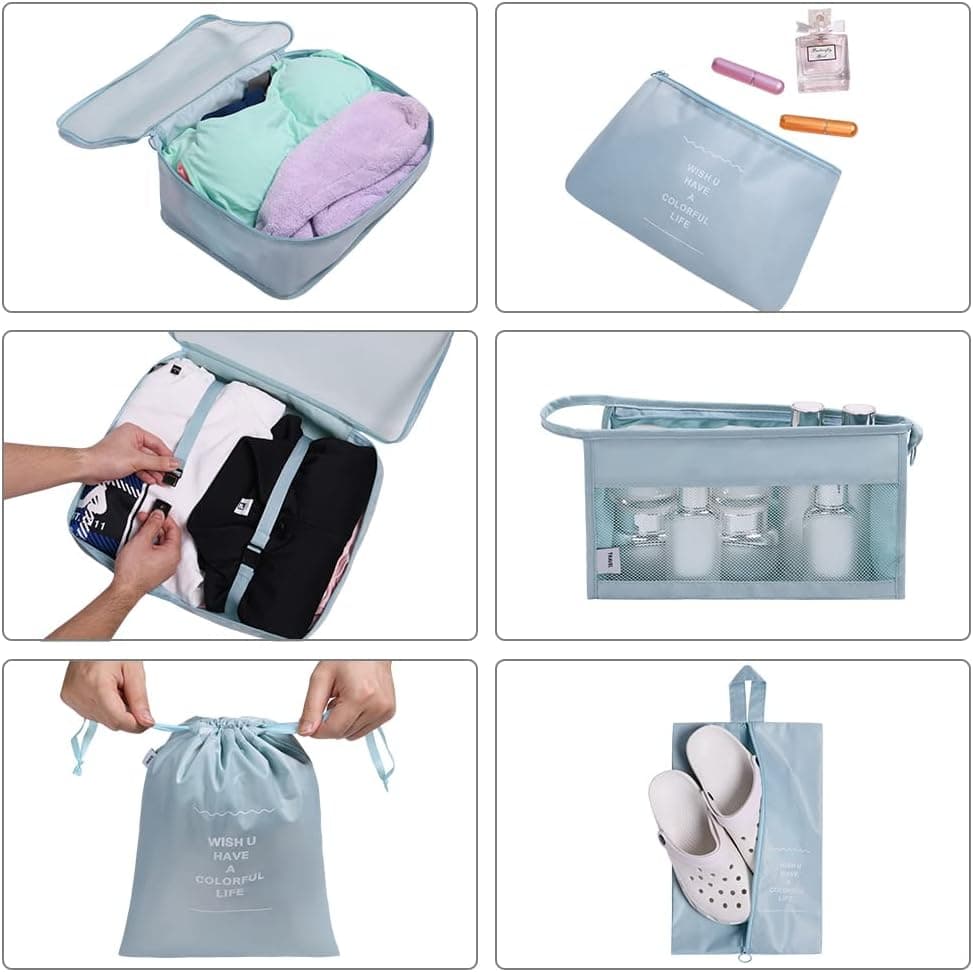 OSDUE Organizers for Suitcases, 8 Set of Luggage Organizer, Waterproof Organizer Suitcase Packing Bags for Travel Shoes Packi — view 4