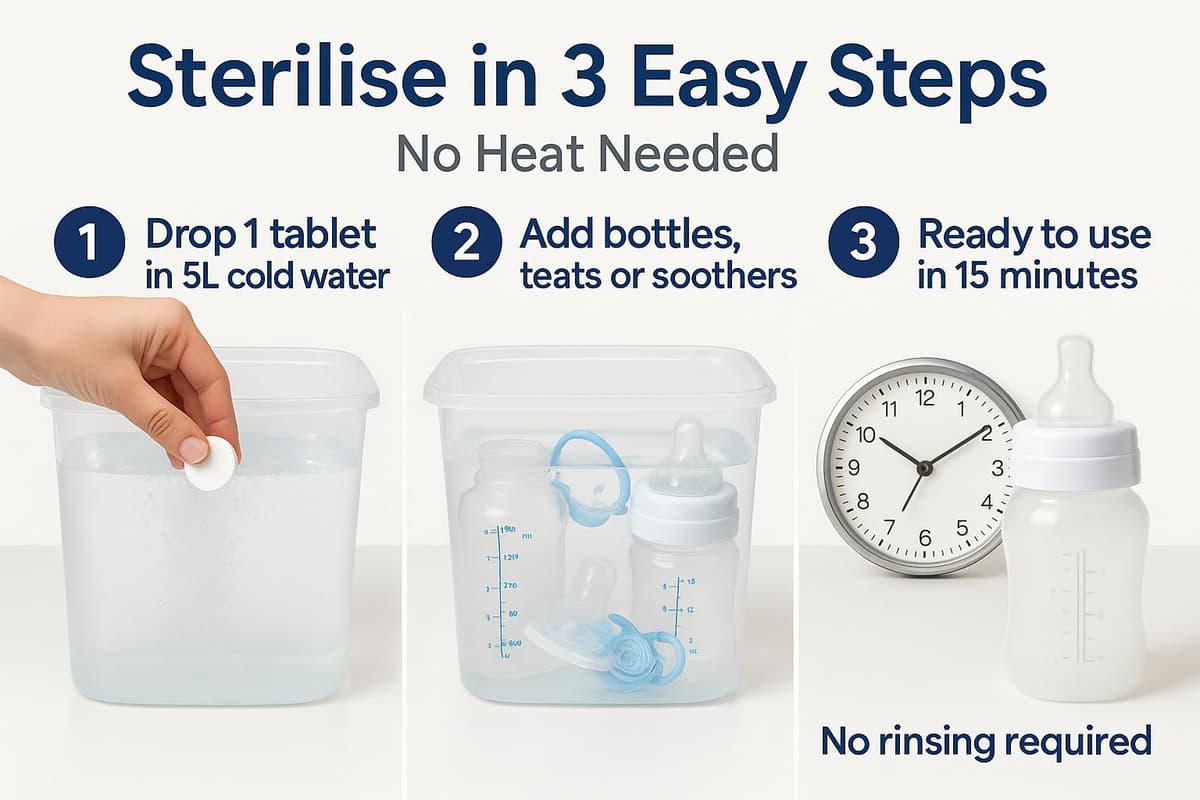 Milton Sterilising Tablets – 2 Pack (56 Tablets Total) | Cold Water Baby Bottle Steriliser | Kills 99.9% of Germs | Fast & Easy | Travel-Friendly | Trusted UK Brand — view 2