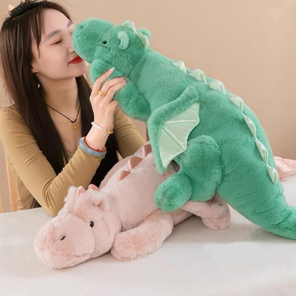 2.2KG Weighted Dragon Stuffed Animal 90CM, Soft and Sturdy Weighted Pillow Plush for Kids and Adults, Medium Green Dragon Stuffed Animal — view 3
