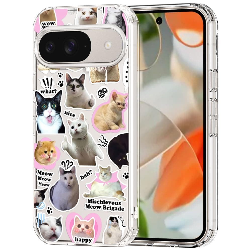 MOSNOVO Case for Google Pixel 9 & Pixel 9 Pro, [Buffertech 6.6ft Military-Grade Drop Protection] [Anti Peel Off Tech] Clear TPU Bumper Phone Case Cover Design - Eucalyptus — view 13
