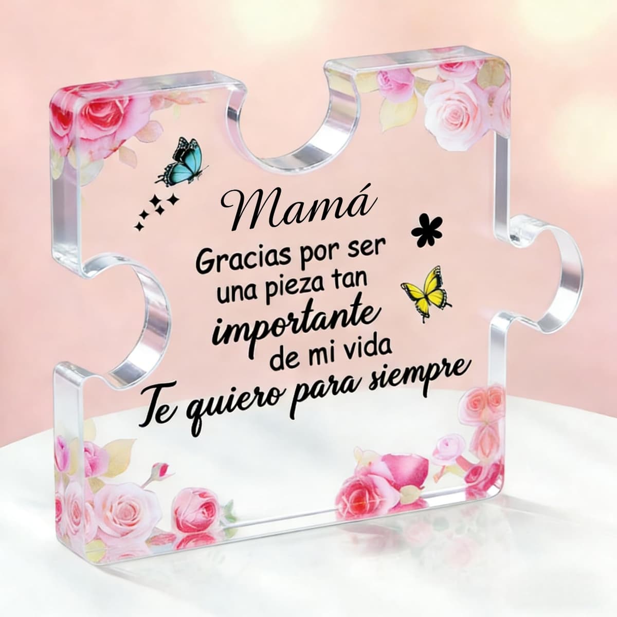 Regalo Dia de la Madre, Regalo Madre, Placa Acrílica en Forma de Puzzle, Regalos Madre Cumpleaños, Navidad, Dia de la Madre Regalos Originales