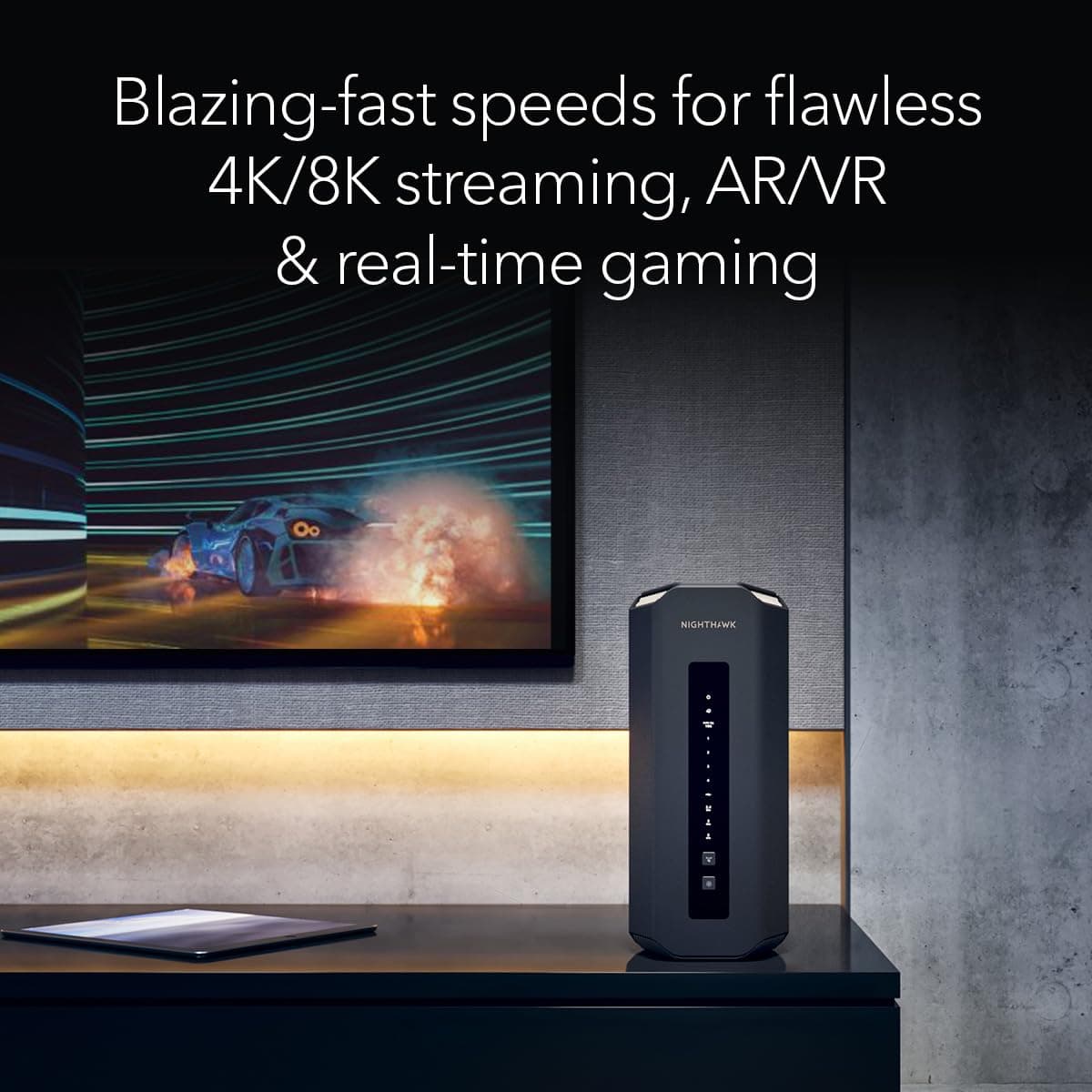 NETGEAR WiFi 7 Router Nighthawk Tri-Band WiFi 7 (RS700S) - security features, Wireless BE19000 speed (up to 19 Gbps) - 10gb Internet port — view 4