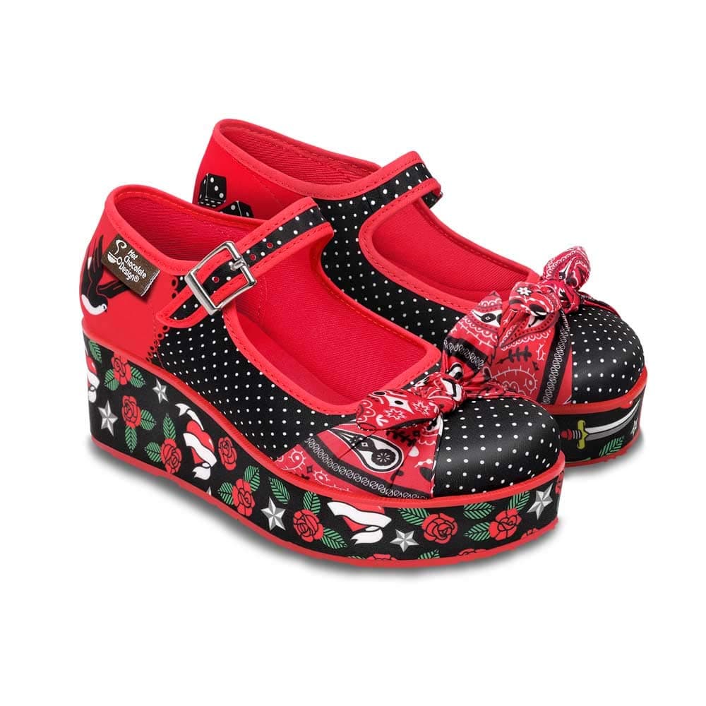 Hot Chocolate Design Chocolaticas Funky Canvas Women's Mary Jane Flat Shoes — view 103