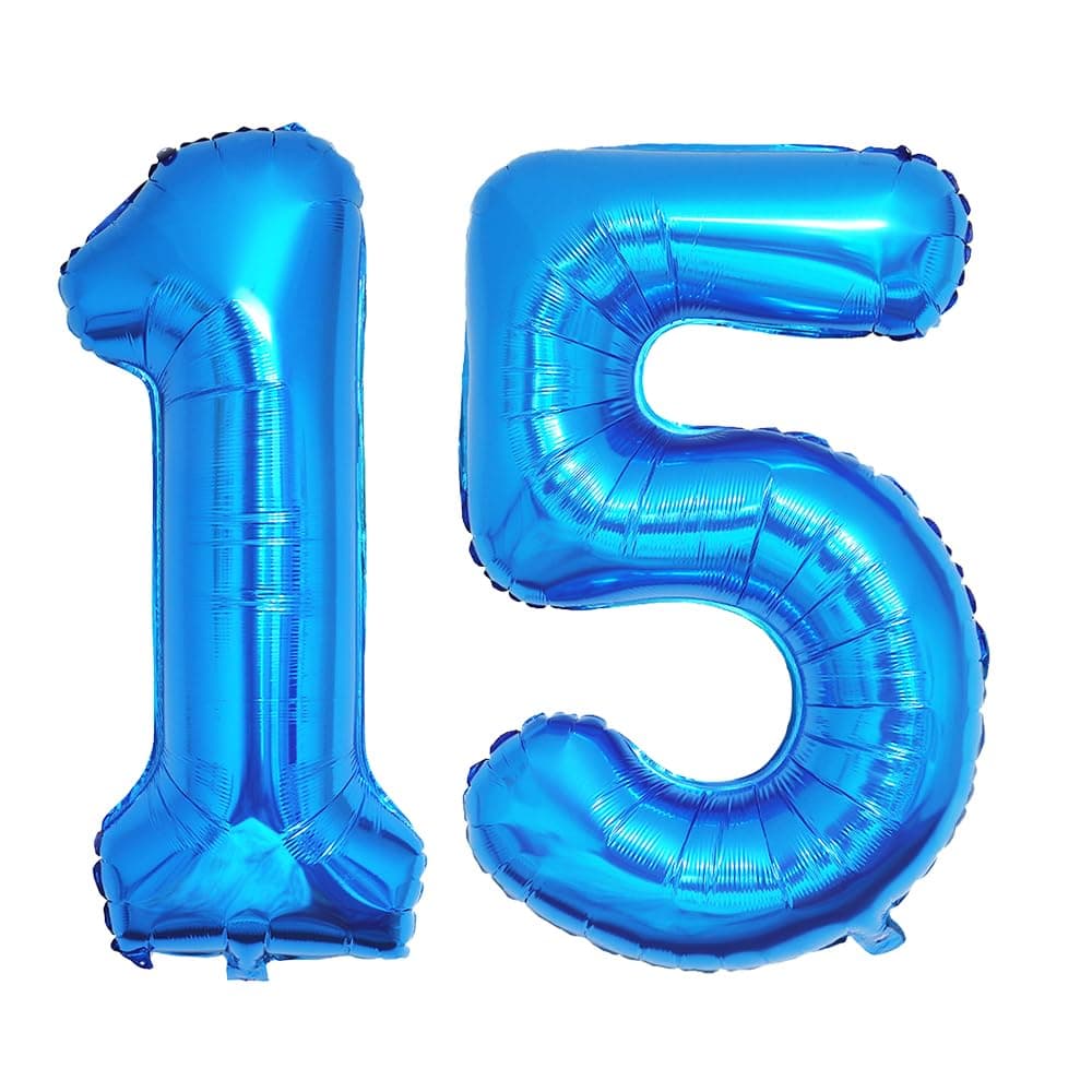 Foil Globo Número 5 Azul 40" (101cm), Inflable Helio o aire, Gigante Numeros 0-9, 10-19, 20-29, 30-100, Grande Globos Decoración para La Boda Aniversario y Cumpleaños Fiestas — view 510