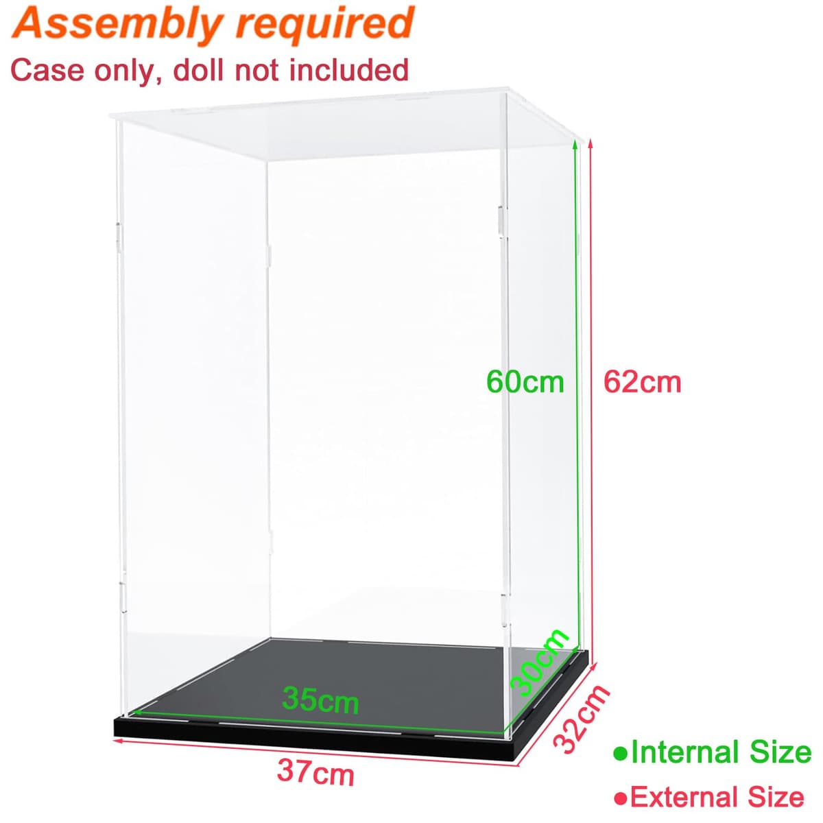 Vitrina Expositora Acrílica para Colecciones para Zimomo Peluche para LEGO 76437 La Madriguera: Edición Coleccionistas 43263 21335, Cajas de Metacrilato Transparente Grande , Interior Negro 35x30x60cm — view 2