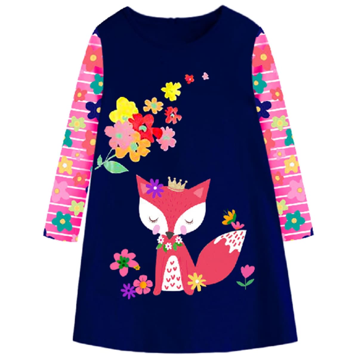 VIKITA Vestido para Niñas Manga Larga Algodón Princesa Casuales Bebe Niñas 2-8 años — view 15