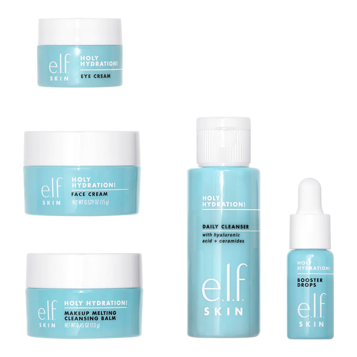 e.l.f. SKIN Hydrated Ever After Skincare Mini Kit, Cleanser, Makeup Remover, Moisturiser & Eye Cream For Hydrating Skin, Airplane-Friendly Sizes — view 3