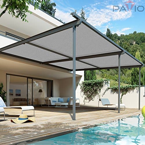 Patio 12' x 40' Sun Shade Fabric Roll 6/8/12 FT Shade Cloth for Patio, Outdoor Mesh Sail Sun Shades Canopy Replacement Pergola Cover for Backyard Deck Porch, Light Gray — view 4