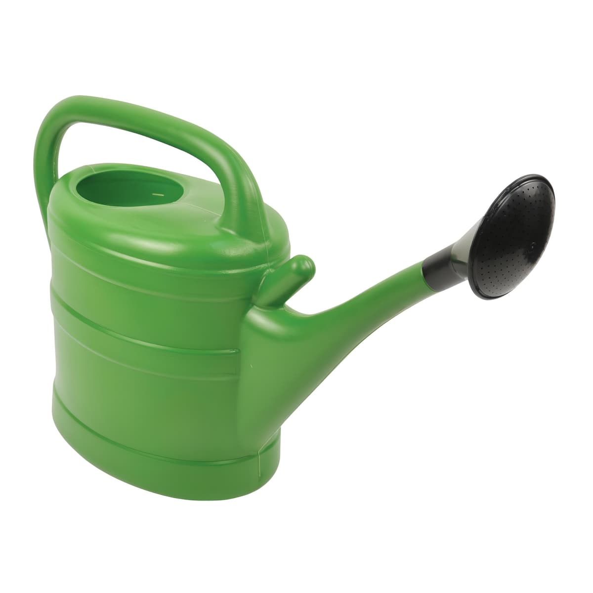 DIVCHI Green Plastic Watering Can with Wrap-Around Handle & Long Spout – Detachable Rose Sprinkler Head – Lightweight Garden Watering Can for Indoor & Outdoor Plant Care (6 Litre) 6 Litre Green
