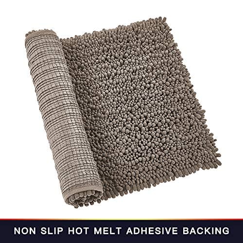 Walensee Large Bathroom Rug Non Slip Bath Mat (72x24 Inch Taupe) Water Absorbent Super Soft Shaggy Chenille Machine Washable Dry Extra Thick Perfect Absorbant Best Plush Carpet for Shower Floor — view 6