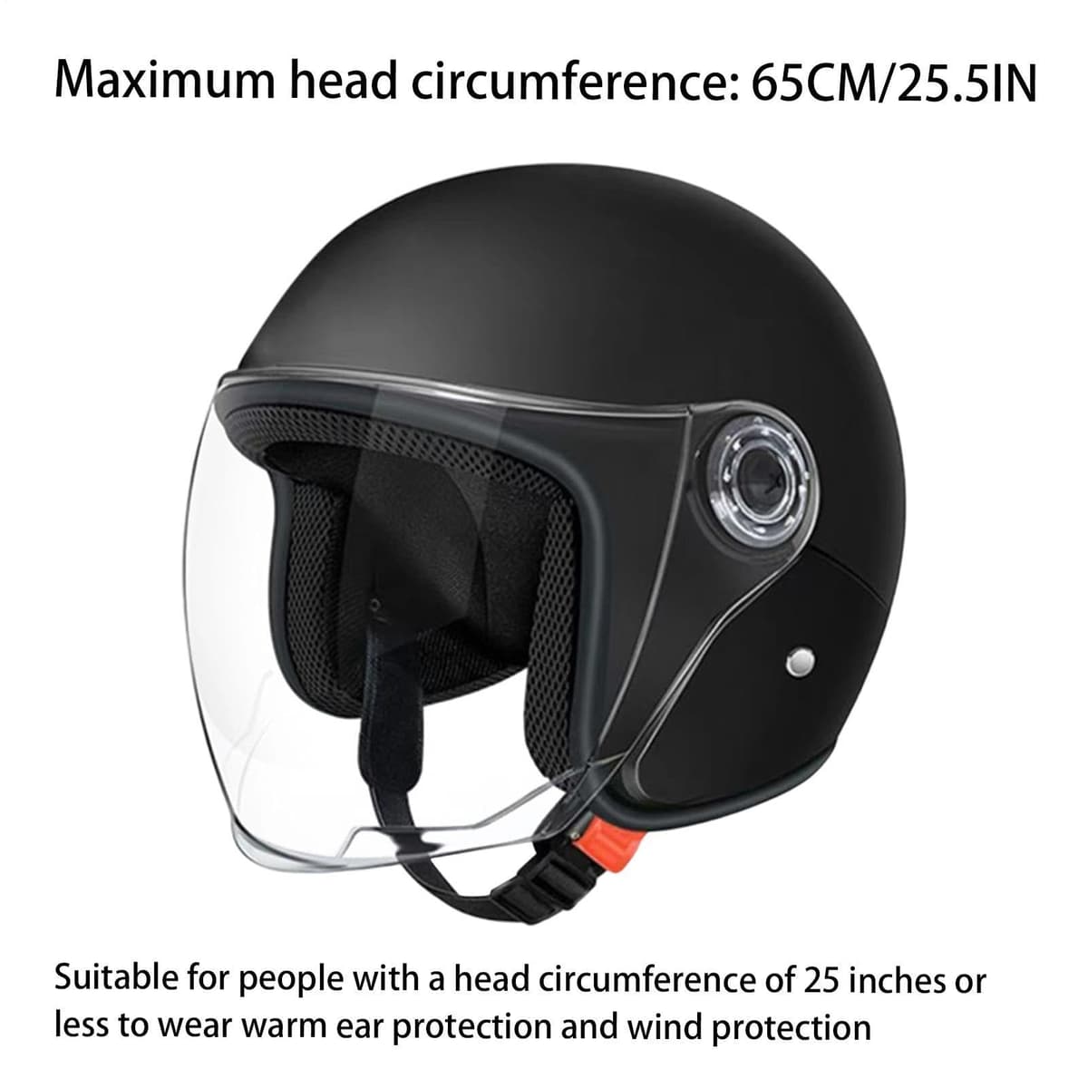 Casco Motocicleta Cara Abierta | Cascos Protectores de Moto | Casco de Scooter Adultos Resistente a los arañazos con Visera Solar | Cascos Moto Vintage para montaña Carretera & Scooter eléctrico — view 2