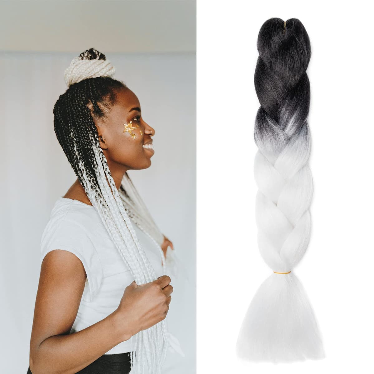 60cm Extensiones de Pelo Trenzas Africanas Castaño Oscuro Extensiones para Trenzas Africanas 1 pcs 100g Kanekalon Pelo para Trenzas Africanas Sintetico Extensiones de Trenzado Cabello Braiding — view 109