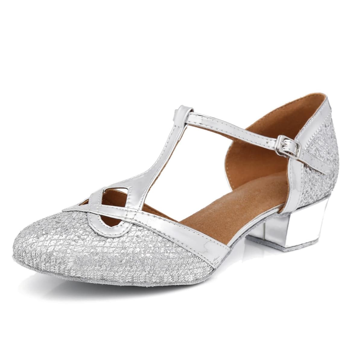 T-Starp - Zapatos de baile latino sintéticos con purpurina para mujer, para bodas, bailes de baile latino — view 15