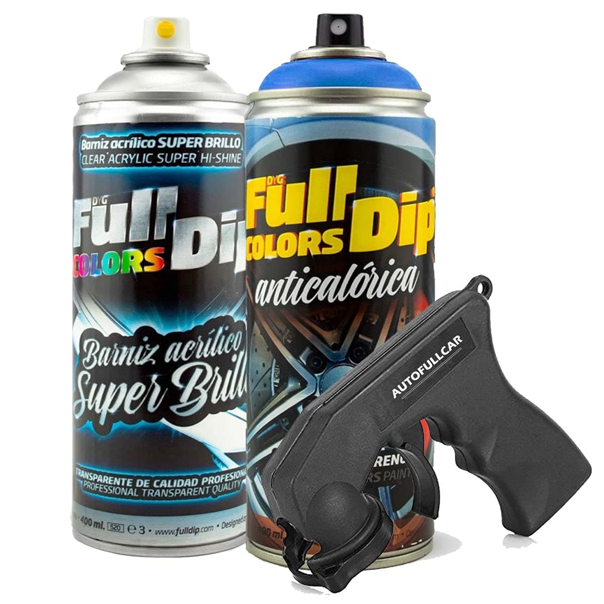 AutoFullCar - Pintura ANTICALÓRICA Acrílica Brillo Full Dip para Pinzas DE Freno - 2 x Spray 400 ml (Amarillo Brillo) — view 5