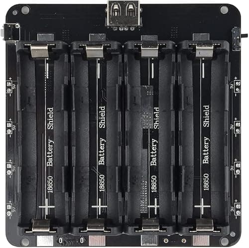 diymore 18650 Battery Holder Four Li-ion V9 Battery Shield Micro USB 5V/3A 3V/1A Power Bank Battery Charging Module (4 Holders) — view 3
