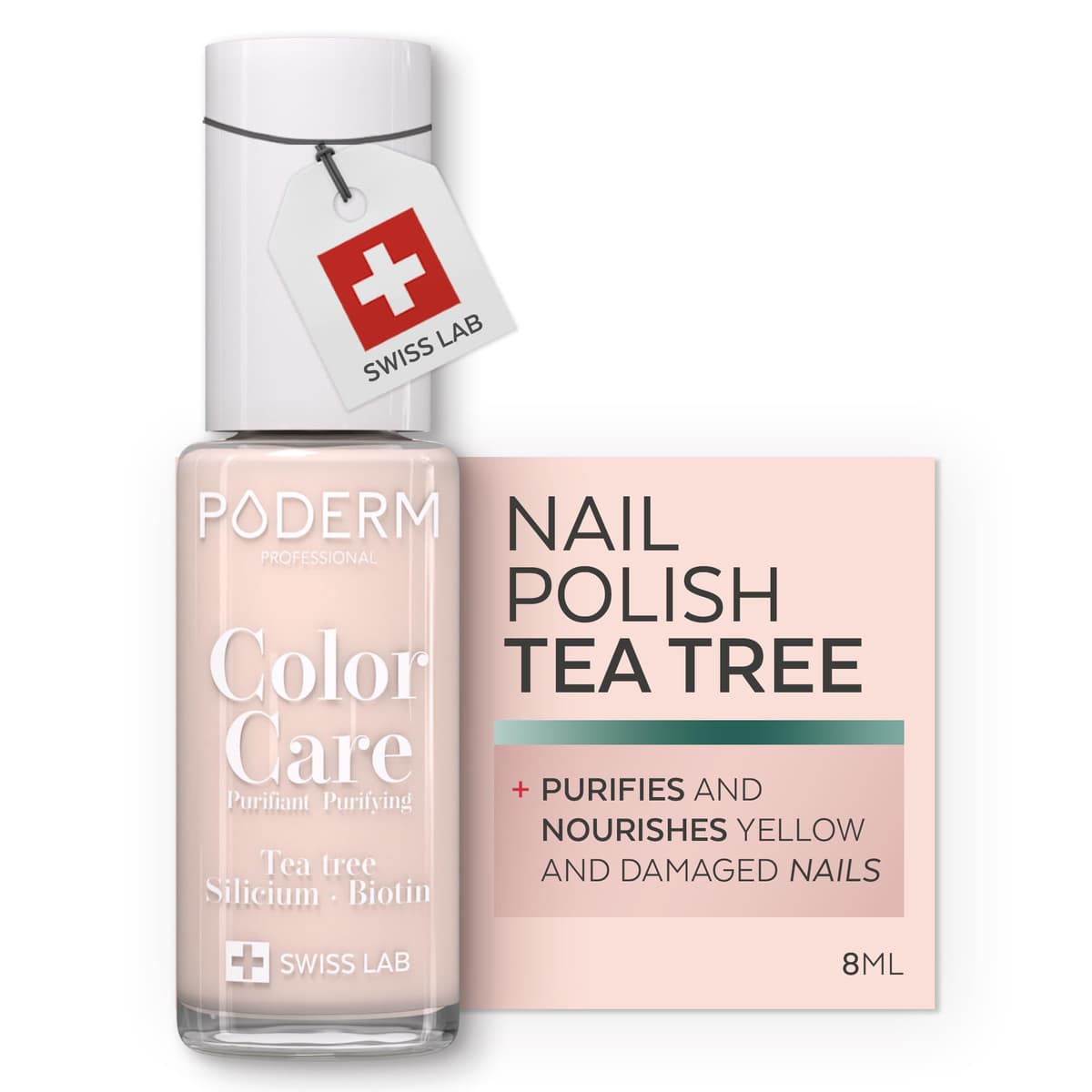 PODERM Nail Care Polish with Tea Tree - Rosewood | Swiss Lab - 8ML | Enriched with Tea Tree, Silicon & Biotin | Purifies, Clarifies & Nourishes Yellow Nails | Created by a Podiatrist — view 20
