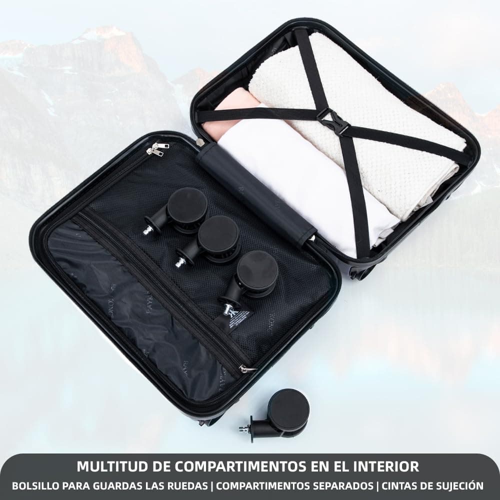 RAYKONG Maleta de Cabina ABS 40x30x20(24L)|Capacidad Maxima| Equipaje de Mano con Ruedas Desmontables para Ryanair | Vueling | EasyJet - AzulMarino — view 4