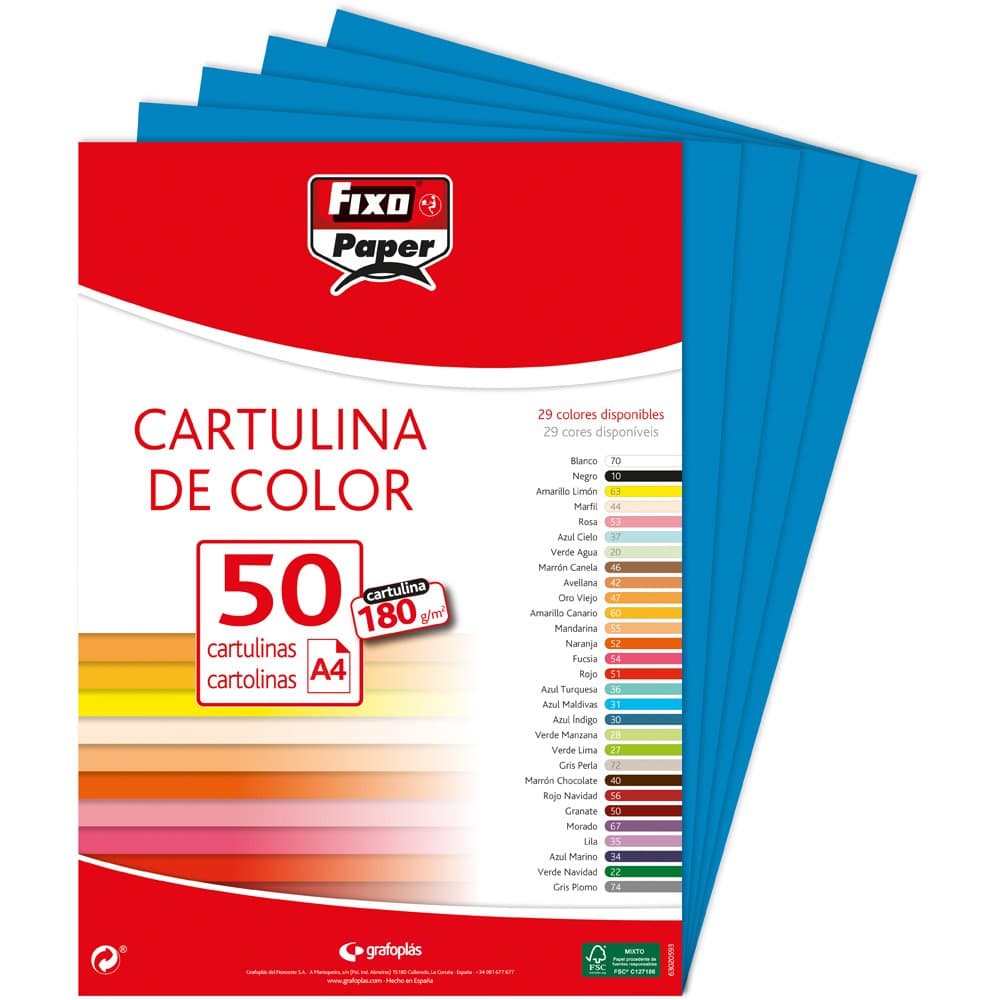 Fixo Paper 11110470 - Pack de 100 – Cartulina blanca A4, 180g — view 53