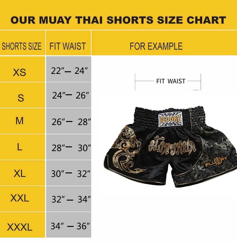 FLUORY Muay Thai Shorts, MMA Fight Shorts Ropa de Entrenamiento Jaula Lucha Grappling Artes Marciales Kickboxing Shorts Ropa — view 4