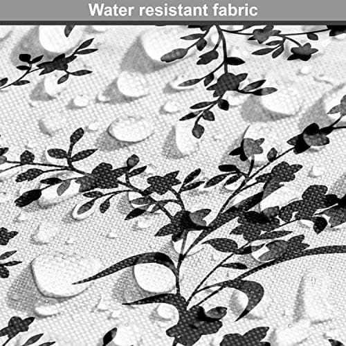 Ambesonne Floral Fabric by The Yard, Victorian Style Curved Flower Baroque Blooms Branches Vintage Motif, Decorative Fabric for Upholstery and Home Accents, 1 Yard, Black and White — view 5