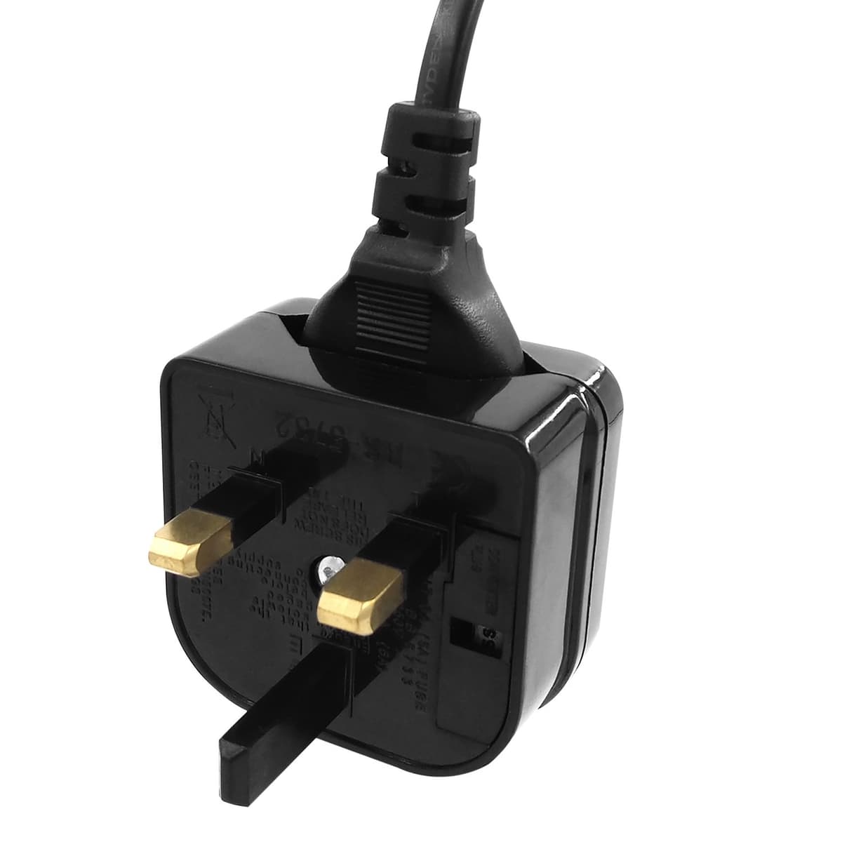 Incutex 2X adaptadores de Viaje para UK GB Inglaterra Tipo C Conector Europeo hacia Enchufe UK 3 Patas, Negro — view 5