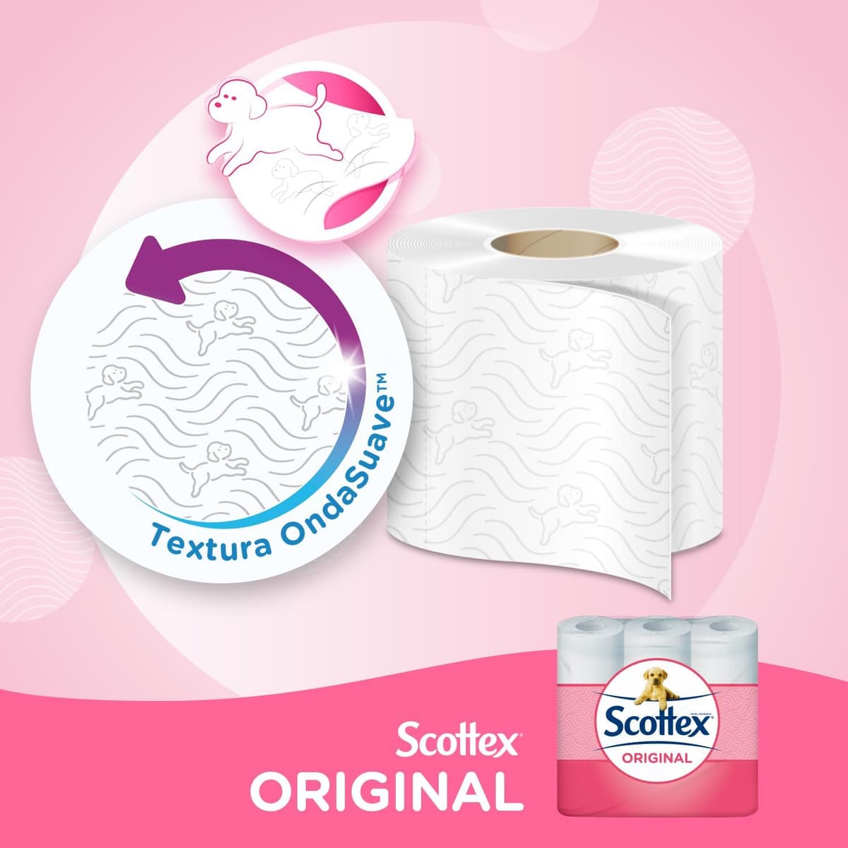 Scottex Original Papel higiénico, 96 rollos, 6 packs de 16 rollos dos capas que proporcionan el equilibro adecuado en suavidad y resistencia