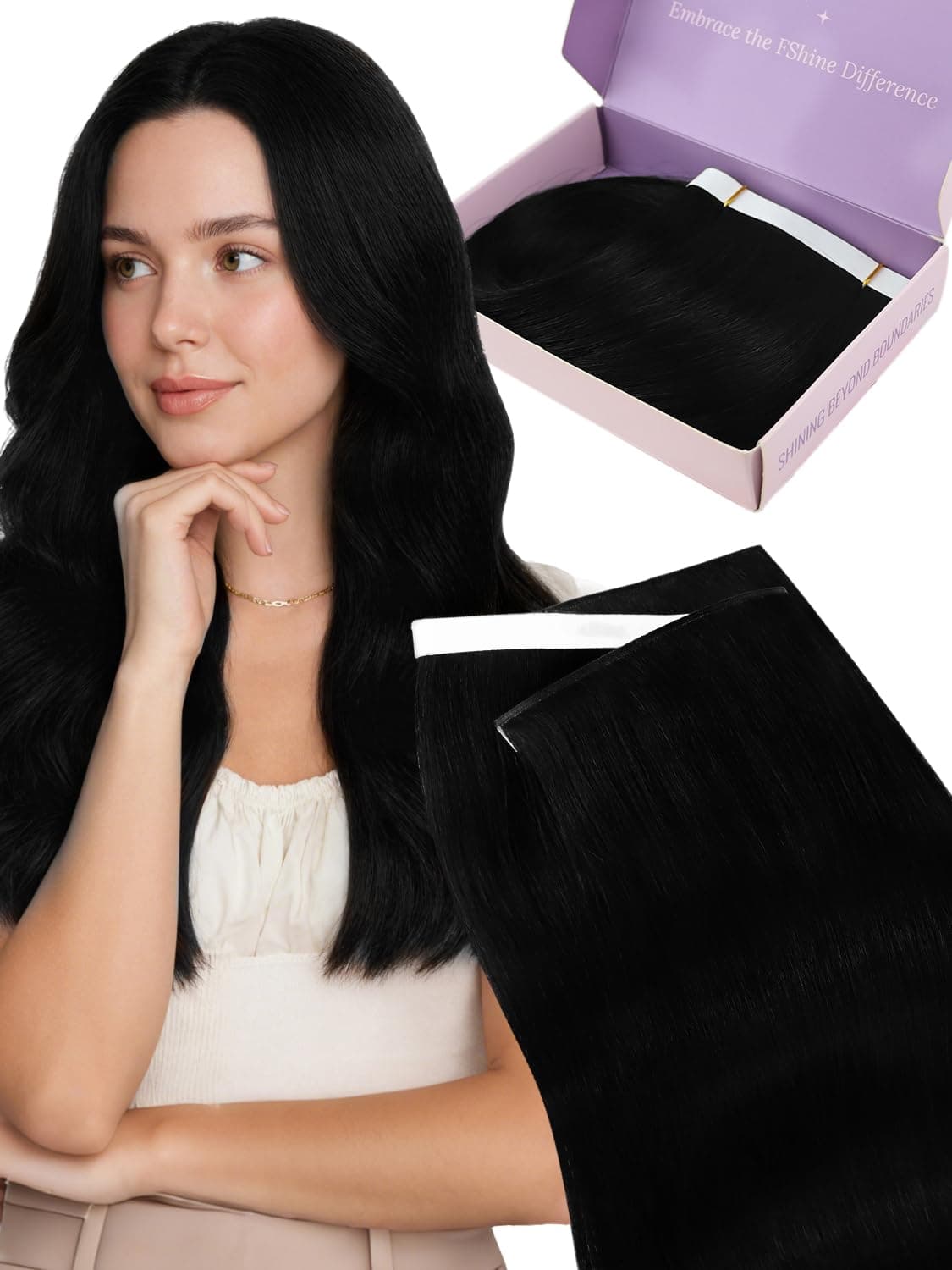 Fshine Extensiones Pelo Natural Adhesivas Rubio Blanco Extensiones Remy Adhesivas 45cm 50g Tape In Hair Extensions Cintas De Cabello Pelo Natural Color 1000 — view 36